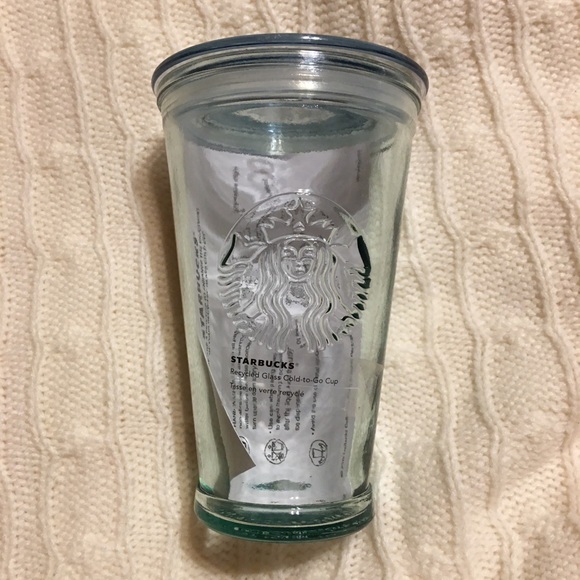 Starbucks 20 oz Venti Recycled Green Glass Cold Cup Tumbler Made